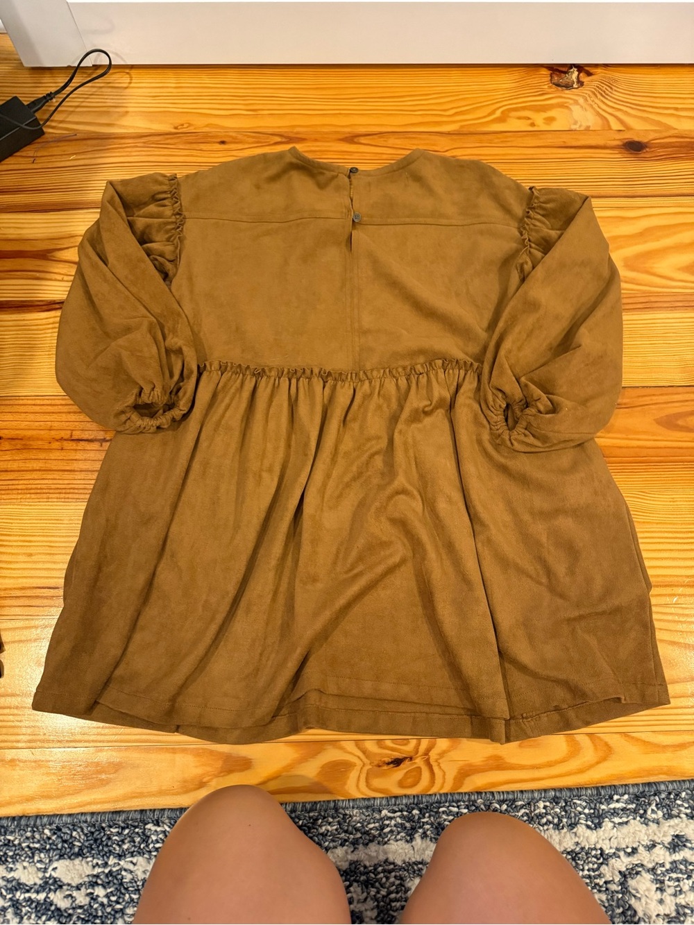 Chelsea & Violet ' Brown Long Sleeve Gathered Waist Dress - Picture 2 of 3